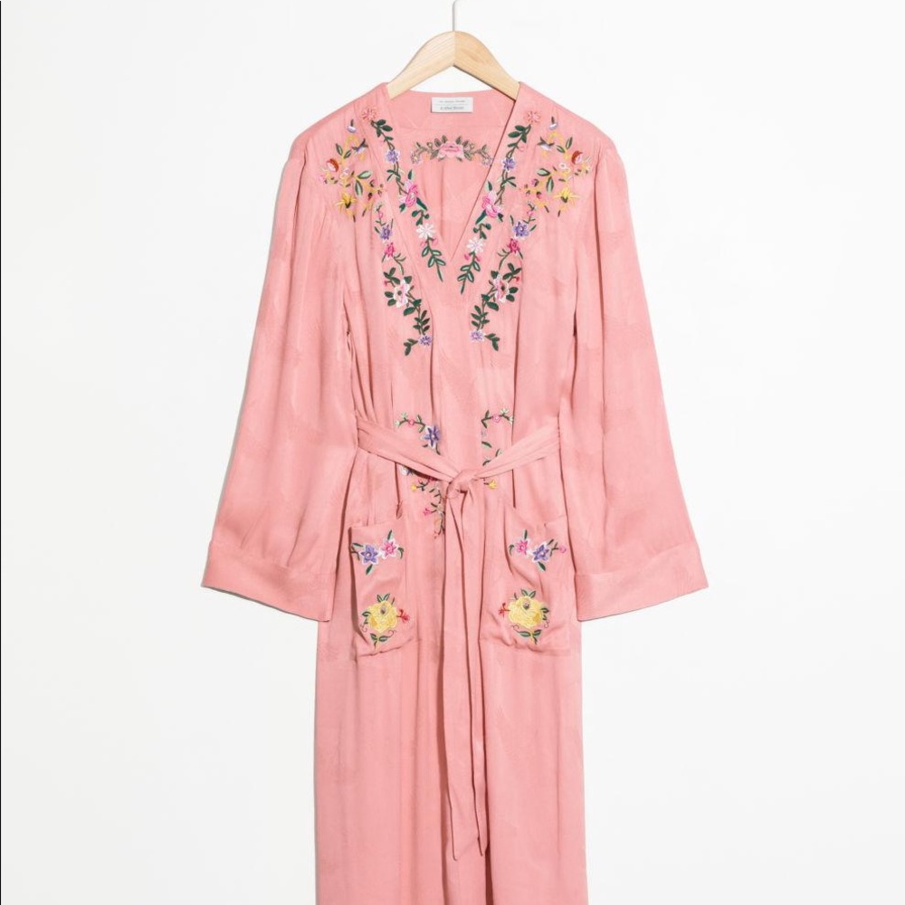 & Other Stories Embroidered Kaftan Robe